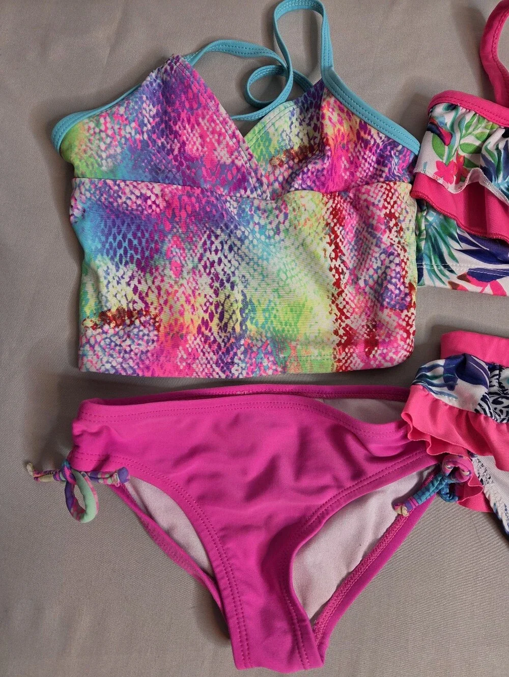 Girls Swimsuit Lot Size 3T/4 Lily & Dan 1989 Place & Angel Beach